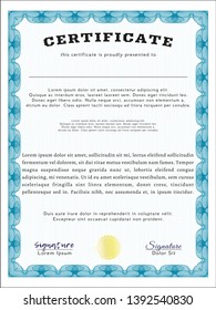 Light blue Sample Certificate. Customizable, Easy to edit and change colors. With background. Good design. 