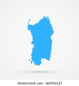 Light blue Sardinia Map Illustration