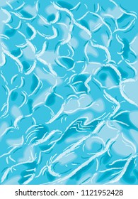 Light blue sea waves, vector illustration