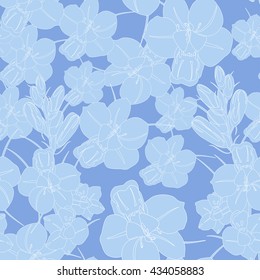 Light blue seamless flower pattern. Vector seamless texture. Use for wallpaper, pattern fills, web page background.