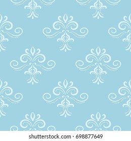 Light blue seamless pattern with floral elements. Abstract print for wallpapers and textile