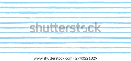 Light blue seamless watercolor stripes background. Summer pastel straight horizontal lines for fabric, textile, wrapping paper, banner, poster. Abstract strokes repeated pattern. Vector wallpaper