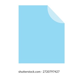 A light blue sheet of paper with a folded corner on a black background