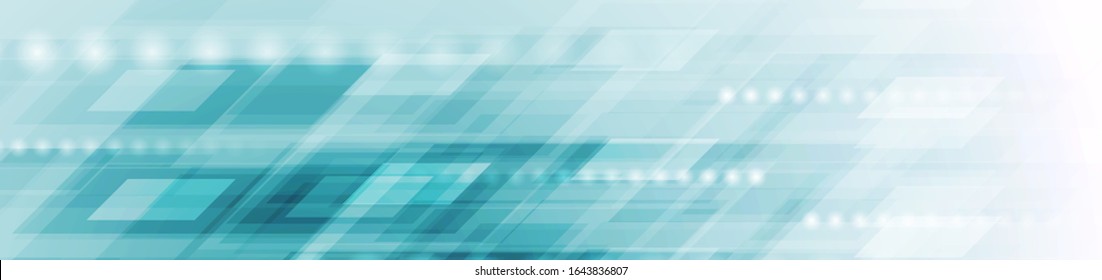 Fondo abstracto geométrico de tecnología brillante azul claro. Diseño de banderín web vectorial