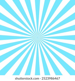 light blue sky sunburst ray pattern background. white and light blue sky sun burst gradient wide vector background