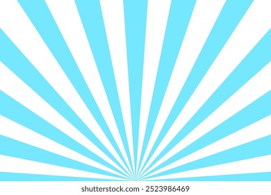 light blue sky sunburst ray pattern background. white and light blue sky sun burst gradient wide vector background