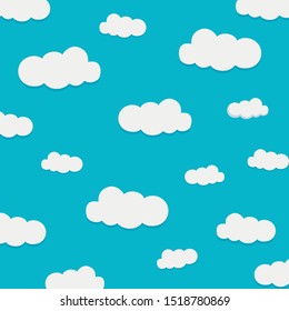 light blue sky white clouds vector illustration. Sky background