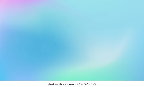 Light Blue smooth abstract gradient background. Holographic blurred abstract bg. Wave flow wallpaper. Vector illustration, EPS 10.