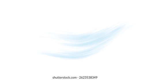 Light blue smooth air stream or breeze effect with motion blur for ventilation and climate control PNG