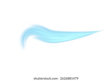 Efecto de flujo de aire liso o brisa azul claro con desenfoque de movimiento para ventilación y control del clima PNG