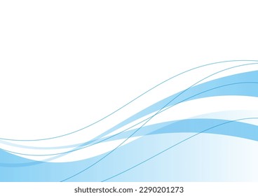 Light blue smooth curved abstract background, vector illustration.