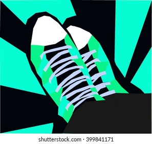  light blue sneakers mosaic vector