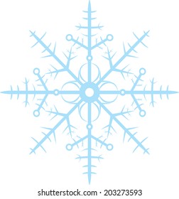 light blue snowflake isolated on white