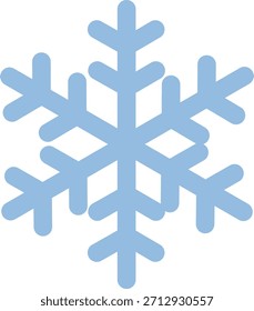 Light blue snowflake symbol representing winter, cold weather, and holiday decoration.