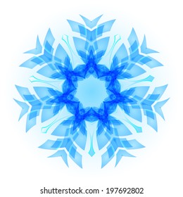 Light blue snowflake with the white background.