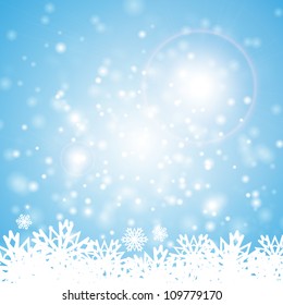 Light blue snowflakes - Christmas background