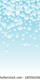 Light blue soap foam bubbles vector concept, abstract shampoo soapy effect background. Water and detergent foam bubbles illustration. Circle blue elements background for hygiene cosmetics soap shampoo