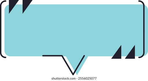 Light blue speech bubble featuring rounded corners, quotation marks, and a pointed tail, offering generous space for custom text or quotes, ideal for communication and expression