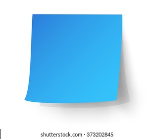Light blue sticky note, vector illustration.