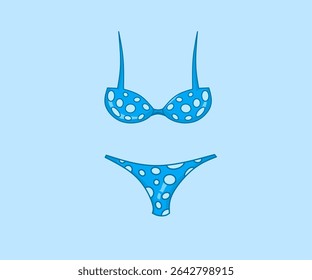 sutiã de biquíni de verão azul claro e conjunto calcinha