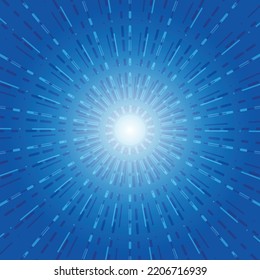 Light Blue Sunburst Pattern Background. Rays. Radial. Technology Banner. Vector Illustration