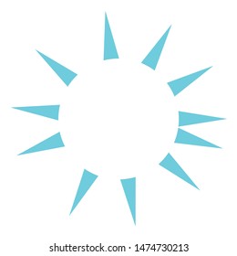 light blue sunshine sunbeam design element summer sign symbol isolated on white 