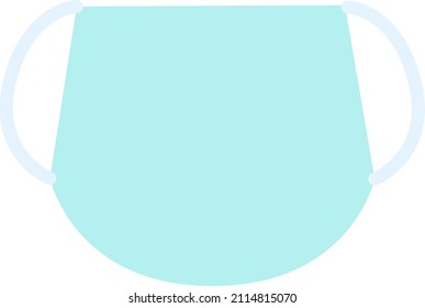 Light Blue Surgical Medical Vector Design Icon Simple Minimalistic Minimal Face Clinic Mask.