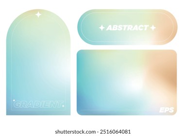 Azul claro Teal Aqua Ochre arena gradiente fluido en marco minimalista