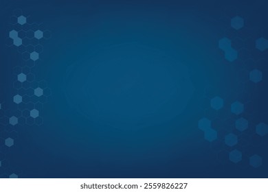 Light Blue technology background with connected hexagon. Free Space template with blank area for creative and design. Modern technology concept with line and dot connection.