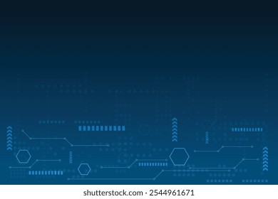 Light Blue technology background with science element and free space for design. Gradient blue template with shape object.