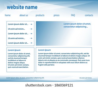 light  blue template - website  (layered) - vector