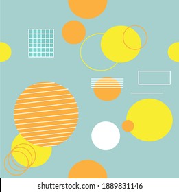 Light blue template with yellow and orange circles . Abstract illustration. Design for your business advertising. Seamless geometric pattern.