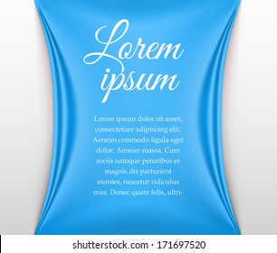 Light blue textile banner. Vector illustration