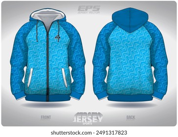 light blue textile pattern design, illustration, textile background for sports t-shirt, football jersey shirt mockup for football club. consistent front view