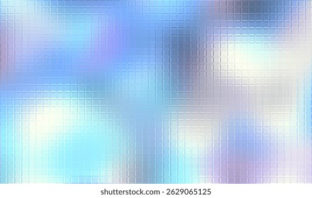 Light blue texture. Iridescent glass effect. Rainbow soft gradient. Glasswork effect digital paper. Sparkle pattern. Vector illustration