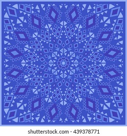 light blue tile with rhombus ans triangles ornament