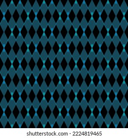 light blue trapezoid multi lines geometric square zig zag black background