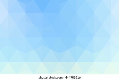 Light blue triangle mosaic background. A vague abstract illustration with gradient. Brand-new design for your business.
