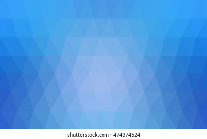 Light blue triangle mosaic background. An elegant bright illustration with gradient. The template can be used as a background for cell phones.