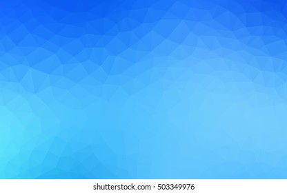 Light blue triangle mosaic background. Shining illustration, which consist of triangles. The completely new template can be used for your brand book.