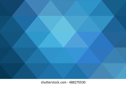 Light blue triangle mosaic template. A completely new color illustration in a vague style. The textured pattern can be used for background.