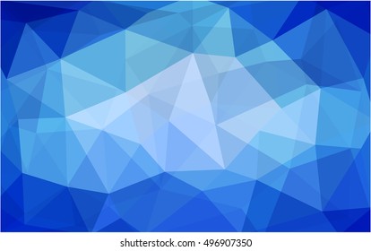 Light blue triangle mosaic template. Brand-new colored illustration in blurry style with gradient. The best triangular design for your business.