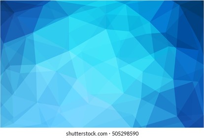 Light blue triangle mosaic template. Shining illustration, which consist of triangles. Triangular pattern for your business design.