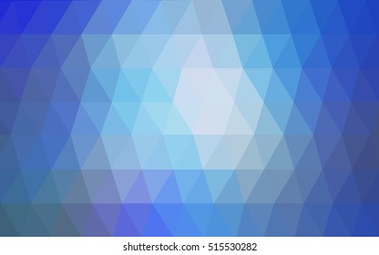 Light blue triangle mosaic template. Shining illustration, which consist of triangles. A new texture for your design.