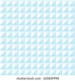 Light blue triangles geometrical vector seamless pattern. Volume optical illusion.