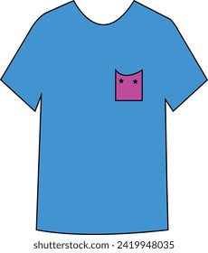 Light Blue T-shirt mockup simple vector illustration
