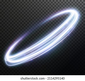 Light blue Twirl. Curve light effect of pink line. Luminous pink circle. Light blue pedistal, podium, platform, table. Vector PNG. Vector illustration