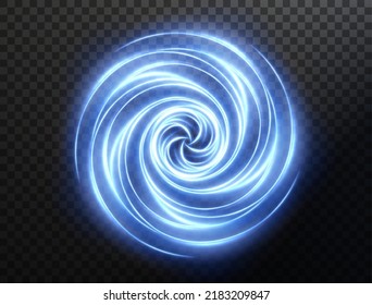 Light blue Twirl. Curve light effect of blue line. Luminous blue circle. Light blue pedistal, podium, platform, table. Vector PNG. Vector illustration