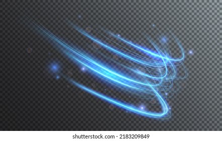 Light blue Twirl. Curve light effect of blue line. Luminous blue circle. Light blue pedistal, podium, platform, table. Vector PNG. Vector illustration