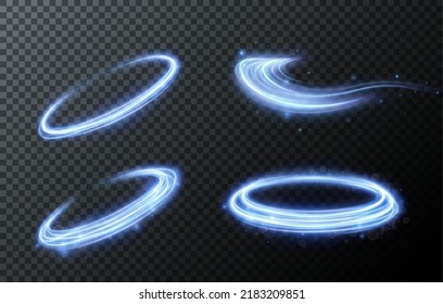 Light blue Twirl. Curve light effect of blue line. Luminous blue circle. Light blue pedistal, podium, platform, table. Vector PNG. Vector illustration